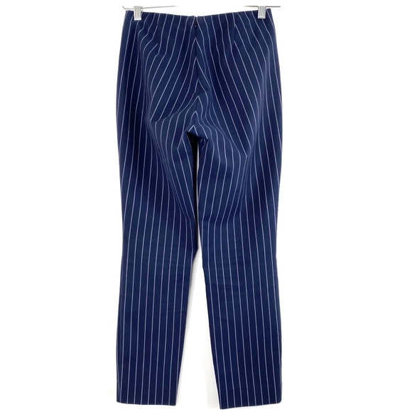 Rag & Bone Simone Pinstripe Stretch Cropped Pants in Navy Blue - Picture 6 of 9